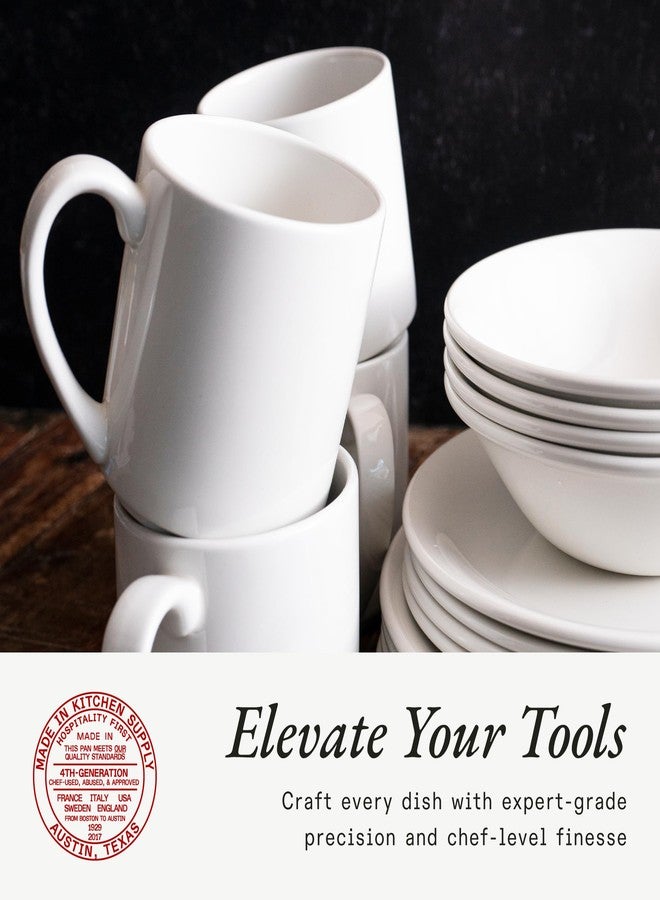 Madein Made In Cookware | Set of 4 | Coffee Mug Set | 12 oz | White With Navy Rim | Porcelain | Crafted in England | Dishwasher and Microwave Safe - Image 4