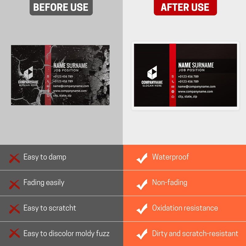 CAREGY أكياس تغليف حراري من ، 500 قطعة، 5 مل، تناسب بطاقات العمل مقاس 2 × 3.5 بوصة، ورق تغليف شفاف للحماية مقاس 2.3 × 3.7 بوصة، زوايا مستديرة، للاستخدام المنزلي والمكتبي - Image 5