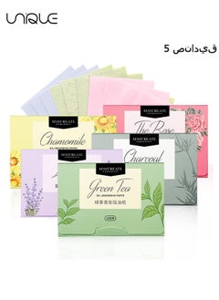 Unique 500 Pcs Facial Oil Blotting Paper, Oil Control Film, Blotting Paper for Oily Skin Care, Green Tea Oil Absorbing Tissues Paper, Large 9.1cmx6cm  - Image 1