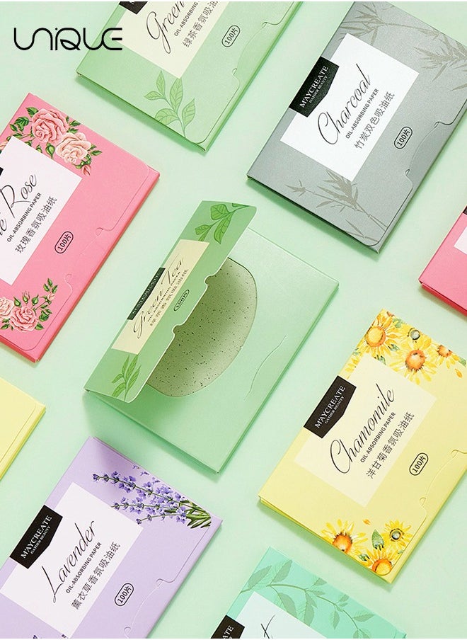 Unique - 500 Pcs Facial Oil Blotting Paper, Oil Control Film, Blotting Paper for Oily Skin Care, Green Tea Oil Absorbing Tissues Paper, Large 9.1cmx6cm - Image 1