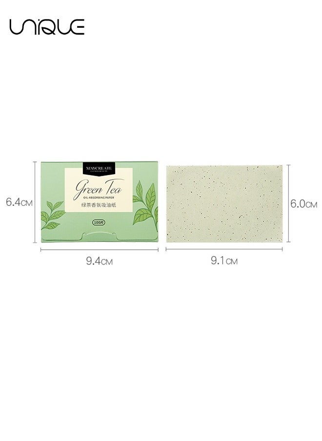 Unique - 500 Pcs Facial Oil Blotting Paper, Oil Control Film, Blotting Paper for Oily Skin Care, Green Tea Oil Absorbing Tissues Paper, Large 9.1cmx6cm - Image 1