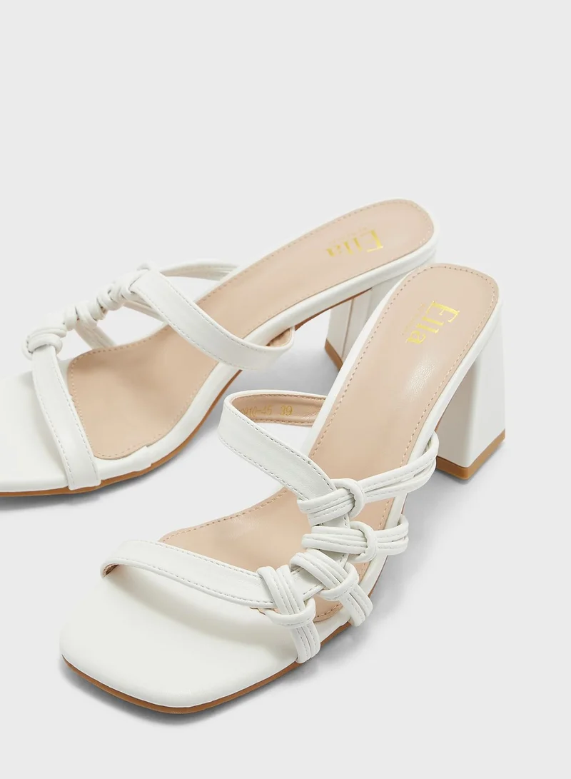 ELLA Woven Detail Mid Heel Sandal