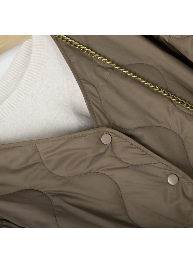 XINYANG Women's V-neck Quilted Cotton Jacket, Winter Padded Coat, Casual Outerwear - Image 3