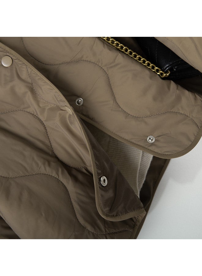 XINYANG Women's V-neck Quilted Cotton Jacket, Winter Padded Coat, Casual Outerwear - Image 5