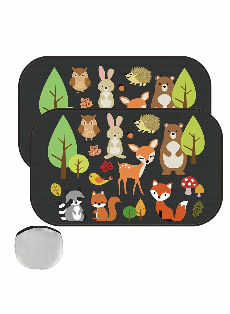 Excefore Car Sun Shade Car Window Shades for Kids Baby Pet UV Rays/Sunlight Protection Car Sunshades Shield Visor Adsorption Electrostatic for Car Side Windscreen Window 2 Pack (Animal Forest) - Image 1