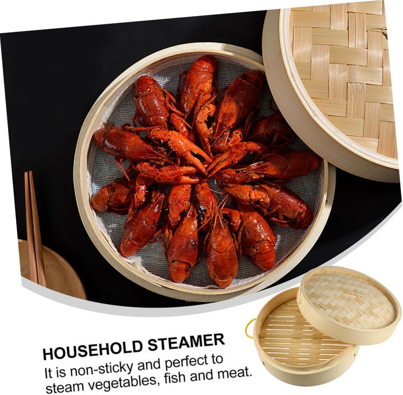 Steamer Basket with Lid Non-stick Cooking Rack for Vegetables Fish Meat Heat Resistant Kitchen Steamer Fits Woks Pans Easy to Clean Healthy Food Steaming Tool - Image 3