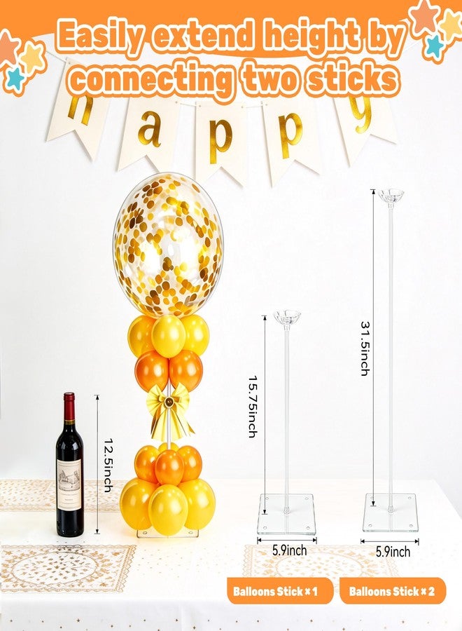 JOYYPOP 4 Sets Balloon Stands for Table 15.75 Inch Clear Adjustable Balloon Centerpieces for Tables Reusable Balloon Holder Sticks for Graduation Wedding Baby Shower Birthday - Image 3