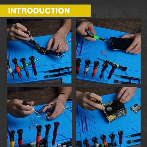 XIKKART Silicone Magnetic Mat Rug For Laptop Mobile Repairing, 932°F Heat Resistant Work Mat Large 17.8x11.8 inch Soldering Mat for Soldering, Cell Phone, Drone, Electronics (Blue, 30x45 Centimeter) - Image 2