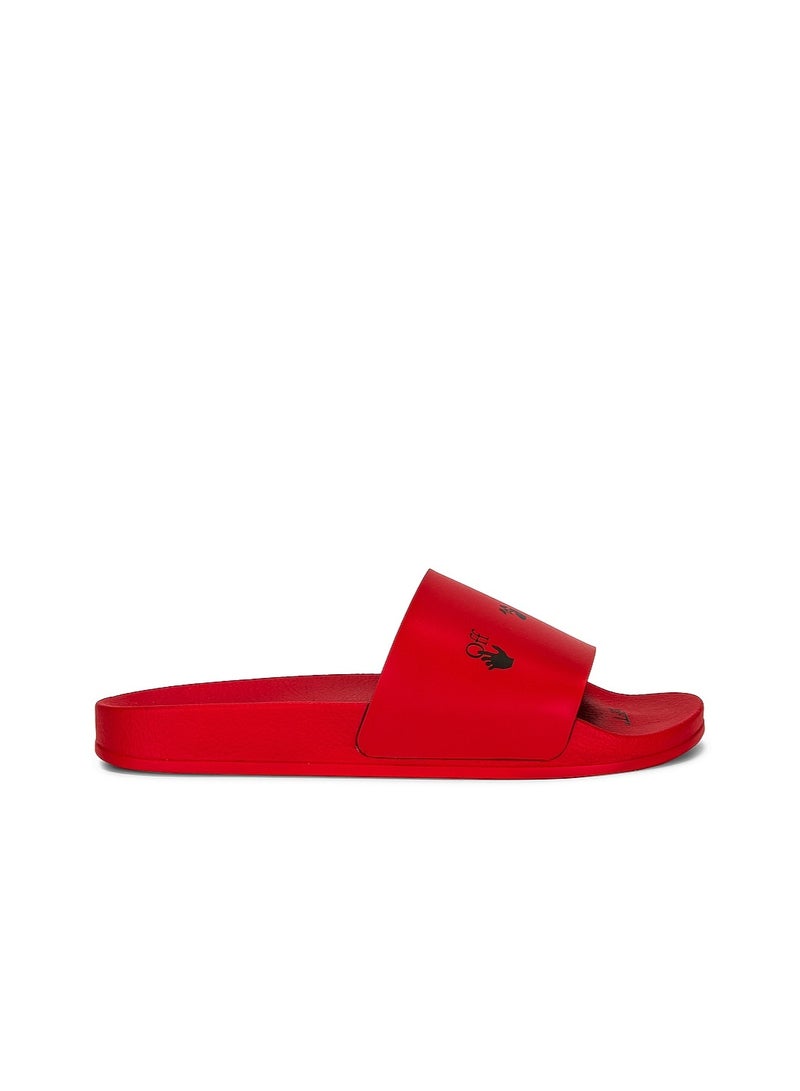 OFF-WHITE Logo Slider in Black & Red - Image 1
