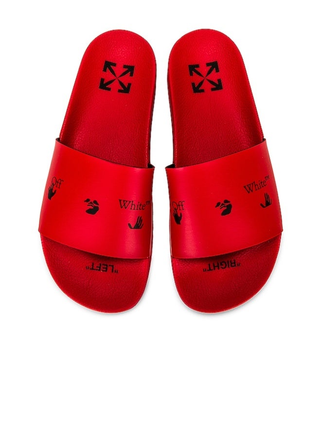 OFF-WHITE Logo Slider in Black & Red - Image 5