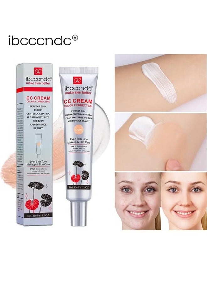 آي بي سي سي سي أن دي سي كريم CC لتصحيح لون البشرة مع كينتيللا أسياتيكا، كريم CC لإخفاء وترطيب اللون، إصلاح علامات الاحمرار وحب الشباب، مقاوم للماء والعرق، SPF 25 (02#LIGHT) - Image 1