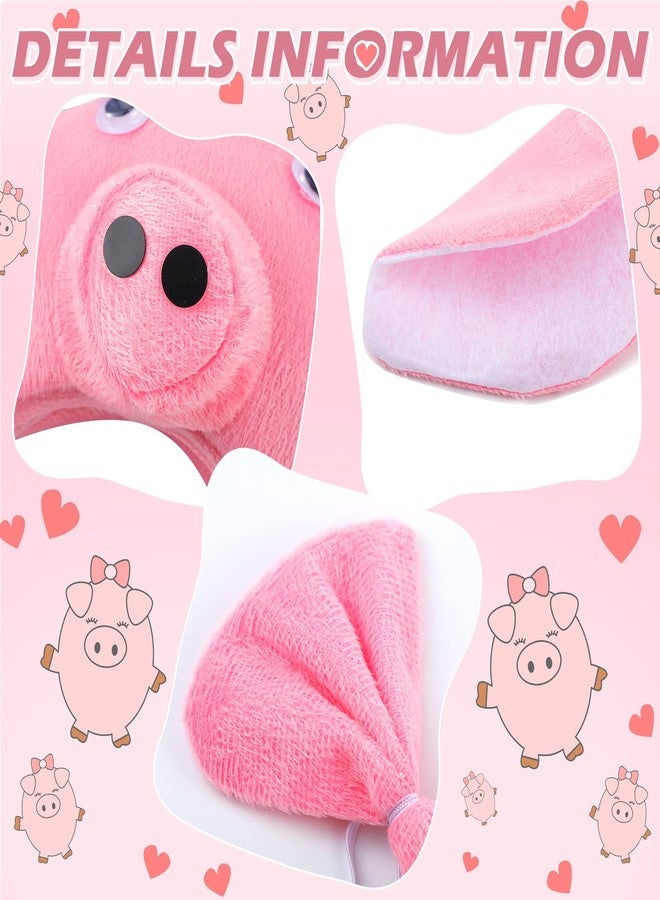 Kingdder 6 Pieces Pig Costume Kids Halloween Costumes Accessories Set Pig 3D Headband Bowtie Tail Set Fuzzy Pink Piggy Nose Headband for Toddlers Animal Dress up Cosplay - Image 4