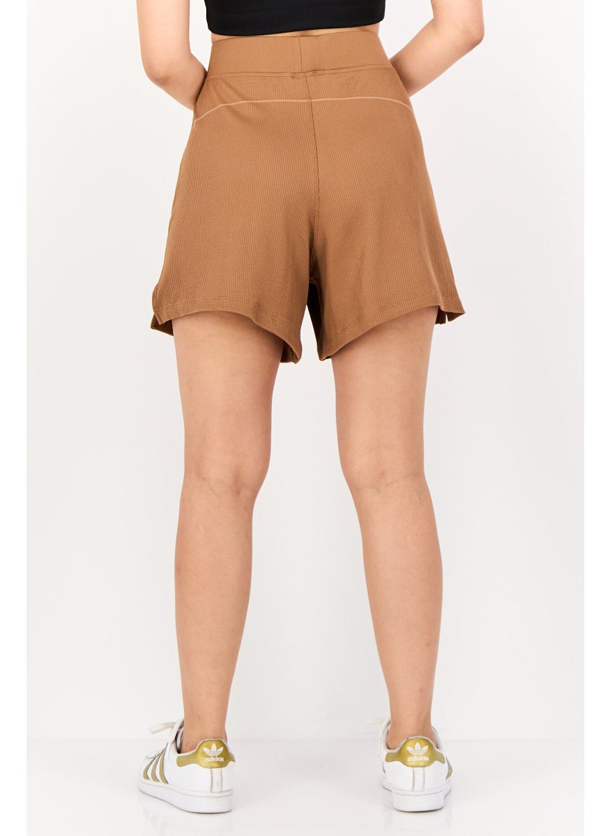 PUMA Women Relaxed Fit Training Shorts, Brown  - Image 3