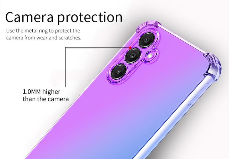 Osophter for Galaxy A16 5G Case: Women Girls with Screen Protector Reinforced Corners TPU Shock-Absorption Flexible Gradient Color for Samsung Galaxy A16 Phone Case Cover(Purple Blue) - Image 3