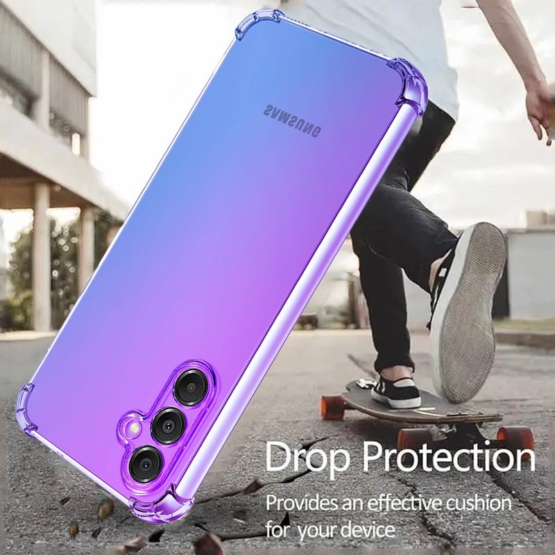 Osophter for Galaxy A16 5G Case: Women Girls with Screen Protector Reinforced Corners TPU Shock-Absorption Flexible Gradient Color for Samsung Galaxy A16 Phone Case Cover(Purple Blue) - Image 4