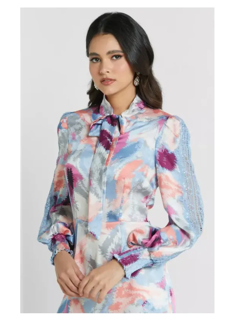 Little Mistress Printed Midi Dress-Little Mistress