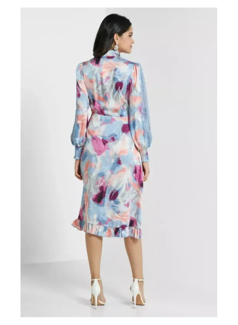 Little Mistress Printed Midi Dress-Little Mistress