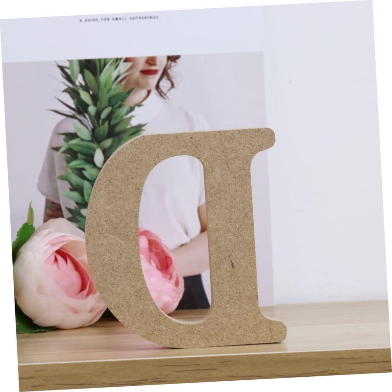klarako Table Rustic Projects Decor- Wedding DIY Craft Office Plaque Cutouts Wooden Unfinished Wall Alphabet Slices Engagement Blank Sign - Valentines Farmhouse Room for Letter Party Wood - Image 4
