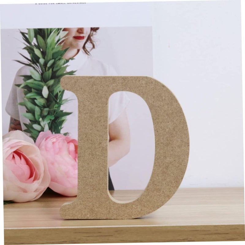 klarako Table Rustic Projects Decor- Wedding DIY Craft Office Plaque Cutouts Wooden Unfinished Wall Alphabet Slices Engagement Blank Sign - Valentines Farmhouse Room for Letter Party Wood - Image 2