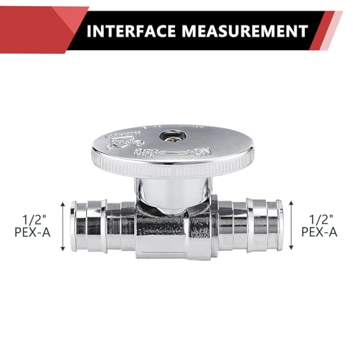 EFIELD 14 Turn Straight Stop Valve PexA Cold Expansion 12 Pex X 12 Chrome Plated ASTM F1960VALVE11110PCS - Image 3