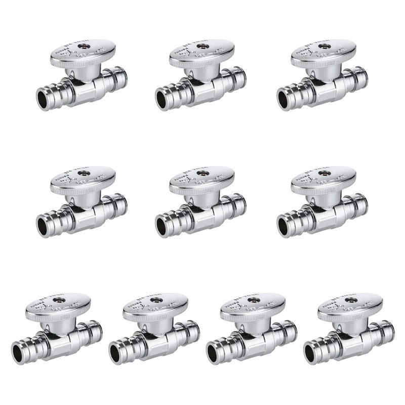 EFIELD 14 Turn Straight Stop Valve PexA Cold Expansion 12 Pex X 12 Chrome Plated ASTM F1960VALVE11110PCS - Image 2