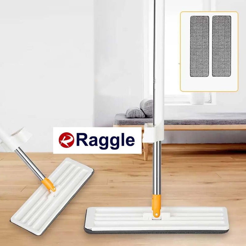 Raggle Flat Microfiber Magic Mop for Floor CleaningHome Hands Free Squeeze Mop for Floor Slider Squeeze Mop StainlessSteel Handle Bucket Less Mop and Microfiber Refill Squeeze Mop - Image 4