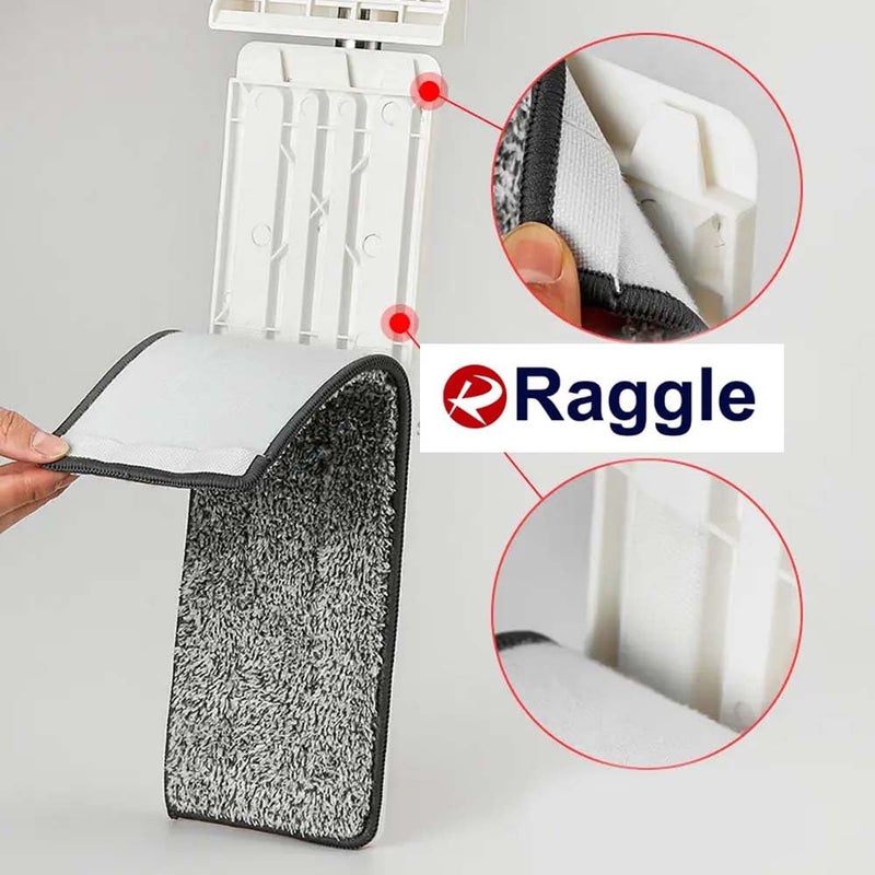 Raggle Flat Microfiber Magic Mop for Floor CleaningHome Hands Free Squeeze Mop for Floor Slider Squeeze Mop StainlessSteel Handle Bucket Less Mop and Microfiber Refill Squeeze Mop - Image 5