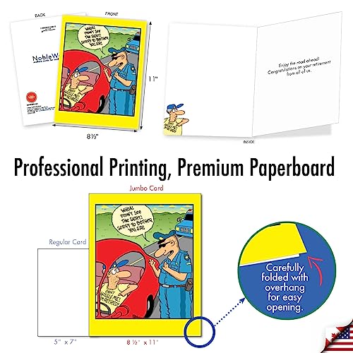 NobleWorks Oversize Hysterical Retirement Paper Card From Us 8.5 x 11 Inch with Envelope (1 Pack) Large Jumbo Co-Worker, Good Luck Retired T-Shirt J6069RTG-US - Image 3