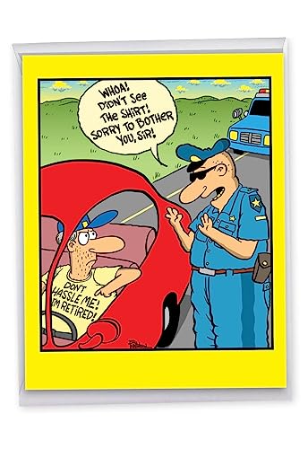 NobleWorks Oversize Hysterical Retirement Paper Card From Us 8.5 x 11 Inch with Envelope (1 Pack) Large Jumbo Co-Worker, Good Luck Retired T-Shirt J6069RTG-US - Image 1