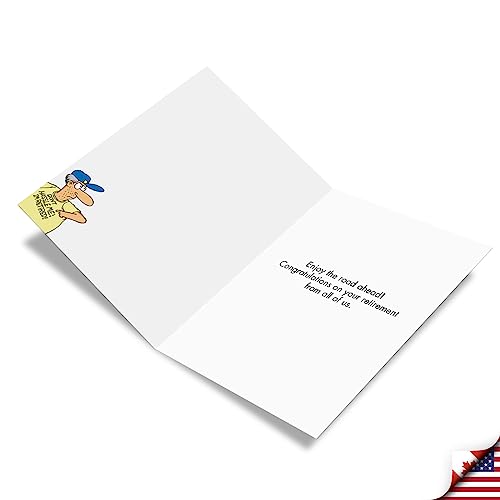 NobleWorks Oversize Hysterical Retirement Paper Card From Us 8.5 x 11 Inch with Envelope (1 Pack) Large Jumbo Co-Worker, Good Luck Retired T-Shirt J6069RTG-US - Image 2