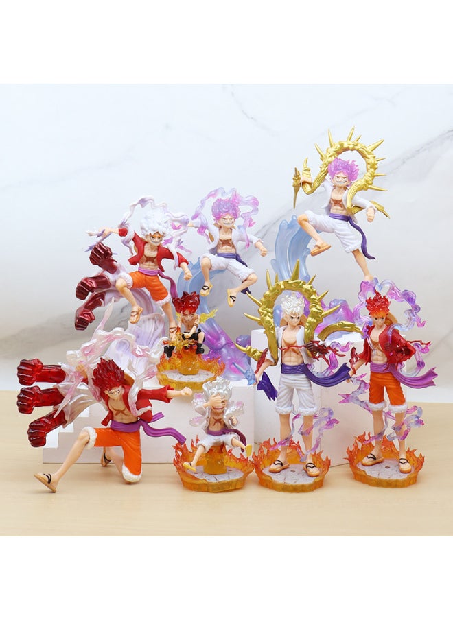 Generic - One Piece GK5 Sun God Nika Lufei Fruit Awakening Standing Posture With Base Animation Model Hand-made Ornaments-Color:Squatting Position And Pounding On The Ground Luffy (bag) - Image 1