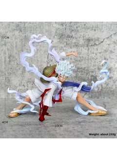 One Piece GK5 Sun God Nika Lufei Fruit Awakening Standing Posture With Base Animation Model Hand-made Ornaments-Color:Squatting Position And Pounding On The Ground Luffy (bag)