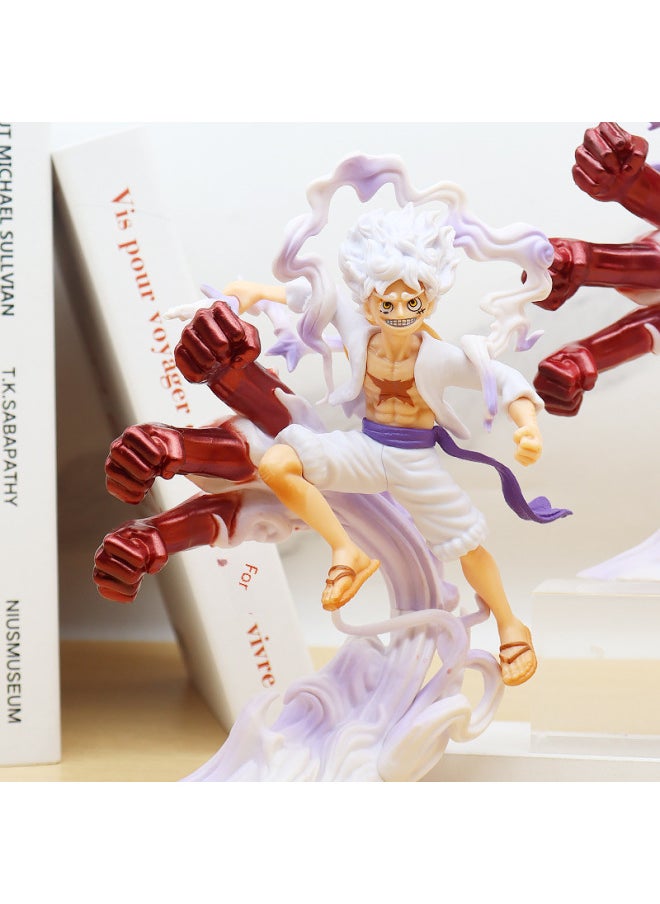 Generic - One Piece GK5 Sun God Nika Lufei Fruit Awakening Standing Posture With Base Animation Model Hand-made Ornaments-Color:Squatting Position And Pounding On The Ground Luffy (bag) - Image 1