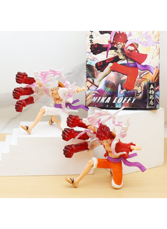 Generic - One Piece GK5 Sun God Nika Lufei Fruit Awakening Standing Posture With Base Animation Model Hand-made Ornaments-Color:Squatting Position And Pounding On The Ground Luffy (bag) - Image 1