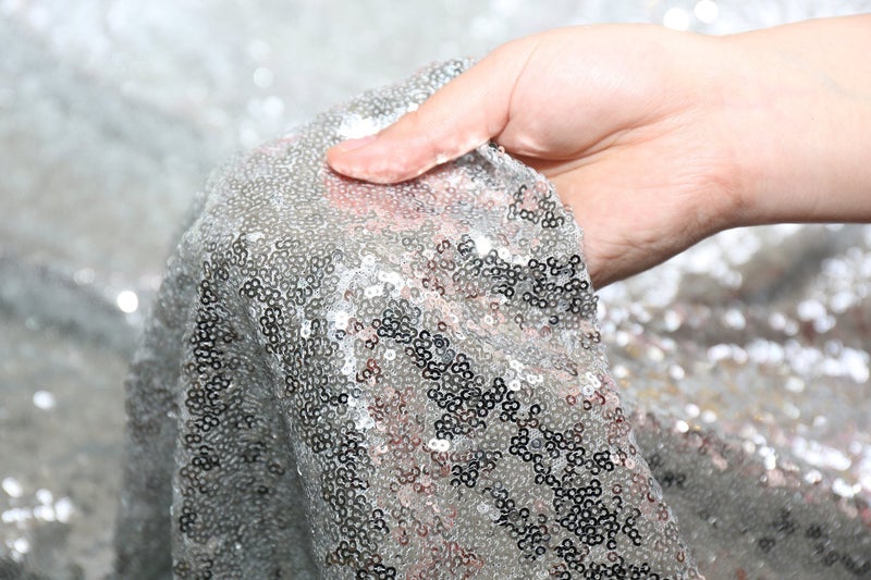 بارتي ديلايت PartyDelight Sequin tablecloth tear termlay تراكب المربع 50 "" x50 "" الفضة ". - Image 5
