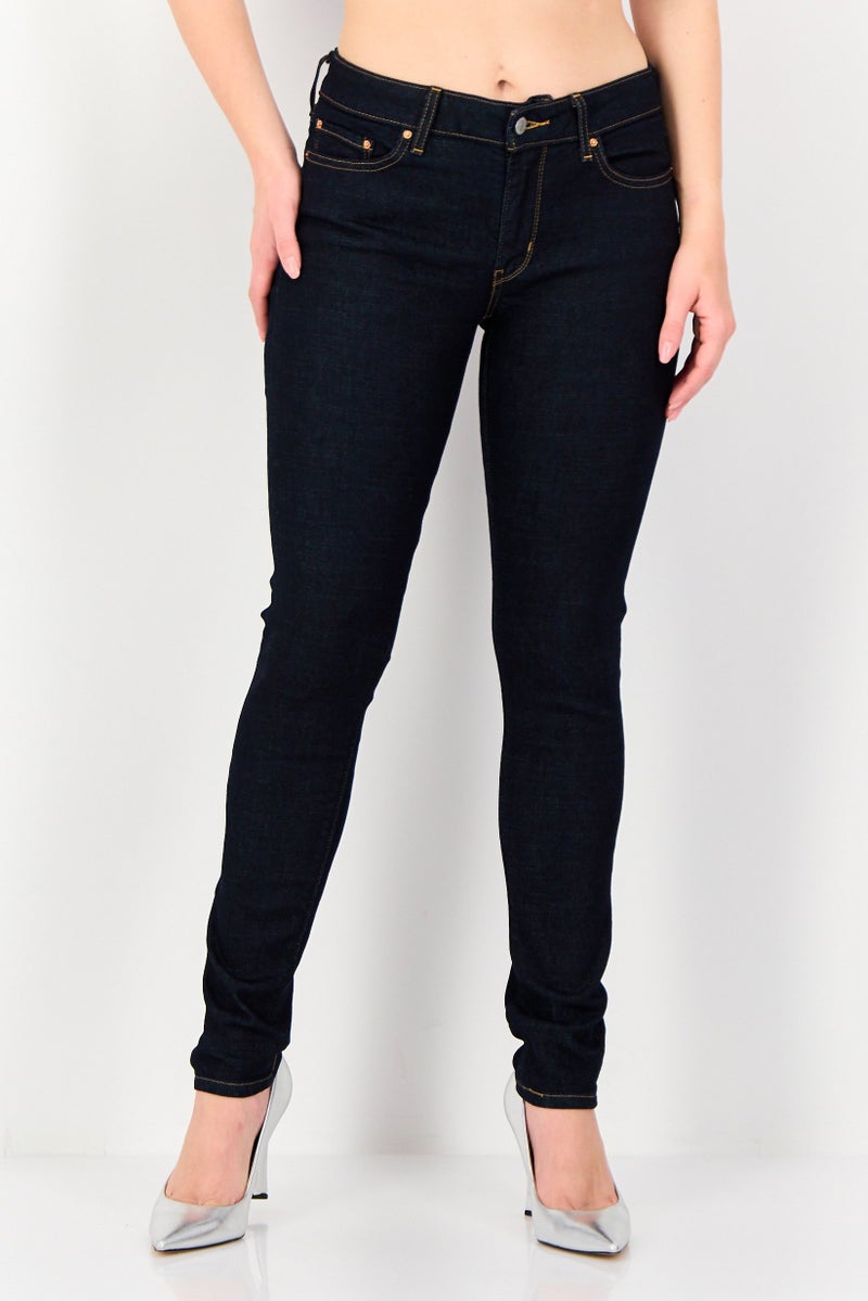 Levi's Women Skinny Fit Wash Stretchable Denim, Navy - Image 1