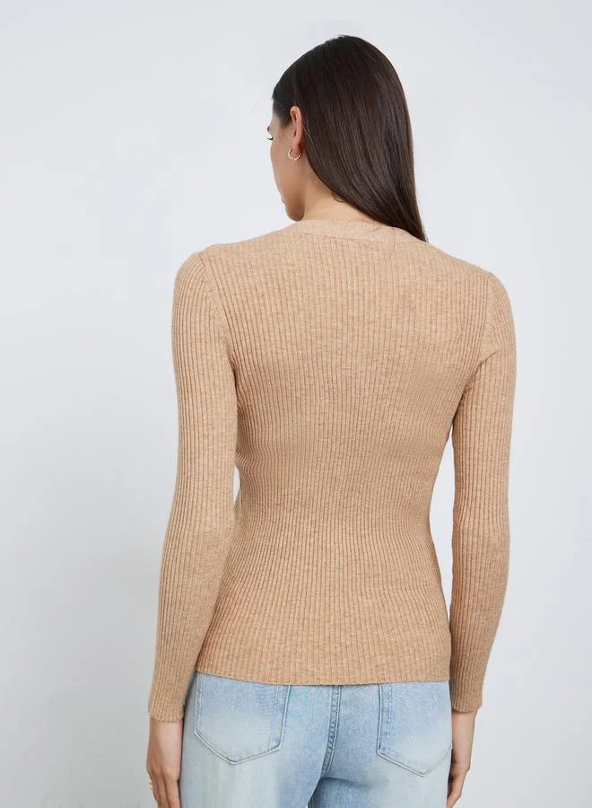 ستايلي سويتر سادة مُجسم غير متماثل الطول