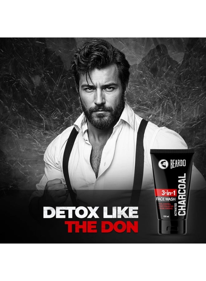 بيردو غسول الوجه بالفحم المنشط للرجال، 100 مل | لتنظيف المسام بعمق وإزالة الأوساخ | غسول الوجه لحب الشباب والبثور | غسول الوجه للبشرة الدهنية - Image 2