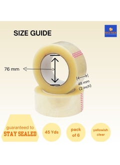 Nice Pack 2inch 45 yards Clear Packing Tape Pack of 6 Rolls Heavy Duty Packaging Tape for Shipping, Packaging, Moving and Sealing  - Image 2