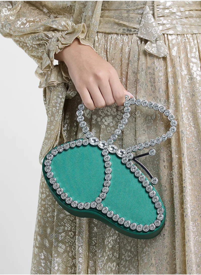 Khizana Diamante Butterfly Clutch Bag