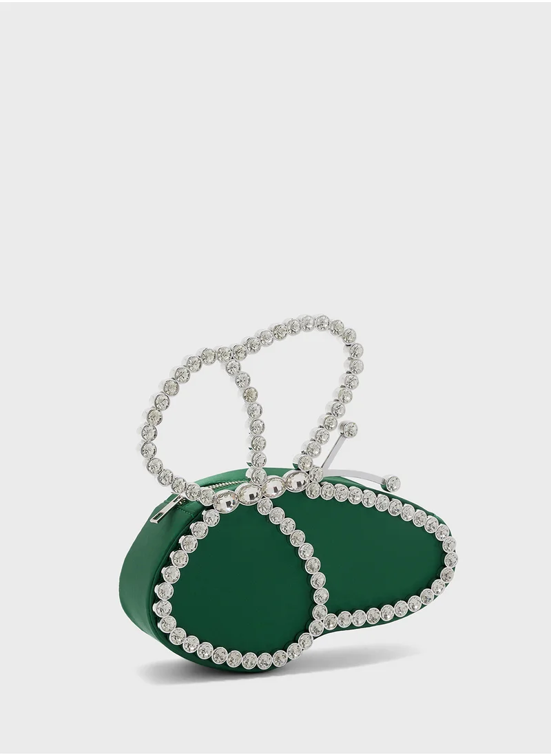 Khizana Diamante Butterfly Clutch Bag
