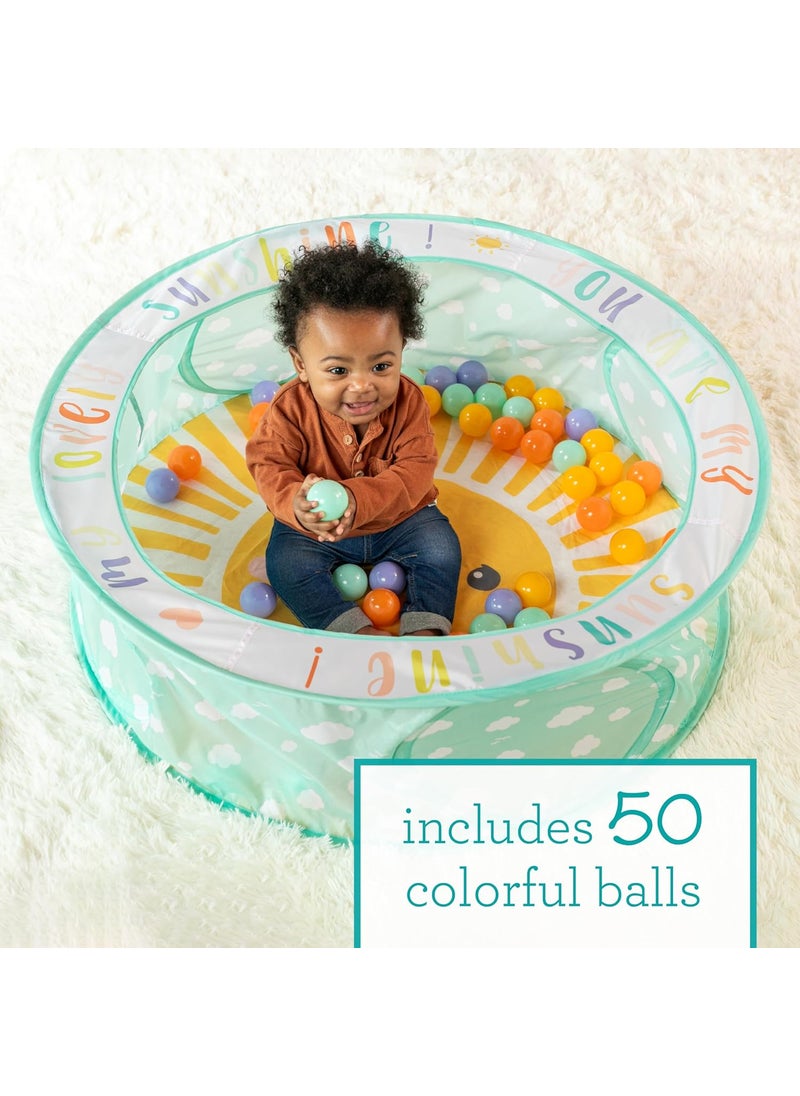 Infantino PopUp Ball Pit  50 Colorful Balls Easy Setup  Storage 35 Spacious Play Area Bright  Colorful Design Includes Storage Bag