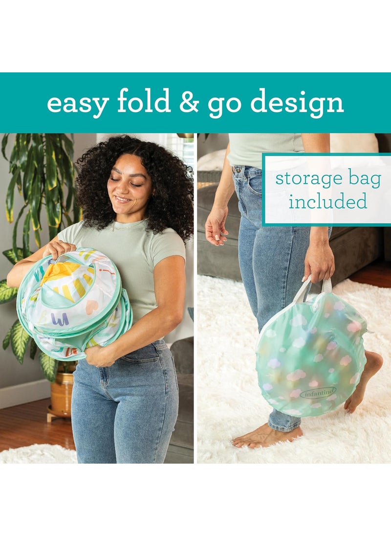 Infantino PopUp Ball Pit  50 Colorful Balls Easy Setup  Storage 35 Spacious Play Area Bright  Colorful Design Includes Storage Bag