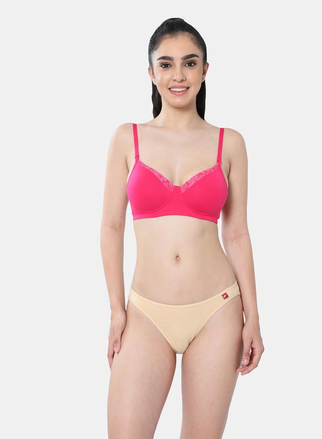 Envie Padded Wired Cotton Floral Print Bra - Image 1