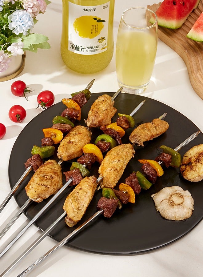 Barbecue Kebab Skewers -12 Piece 50x1cm- Easy-to-Clean Rust and Heat Resistant Iron BBQ Skewers for Grilling, Barbecue, and Outdoor Cooking - Skewer Set for Meat, Vegetables, and Shish Kebab - Image 2