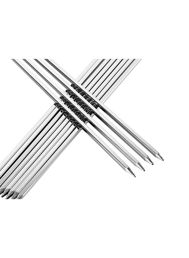 Barbecue Kebab Skewers -12 Piece 50x1cm- Easy-to-Clean Rust and Heat Resistant Iron BBQ Skewers for Grilling, Barbecue, and Outdoor Cooking - Skewer Set for Meat, Vegetables, and Shish Kebab - Image 4