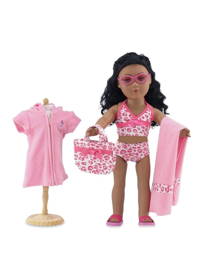 Emily Rose ملابس دمى إميلي روز | بدلة سباحة تانكيني مكونة من 6 قطع لدمى بطول 18 بوصة مع ملحقات | متوافقة مع دمى الفتاة الأمريكية بطول 18 بوصة - Image 1