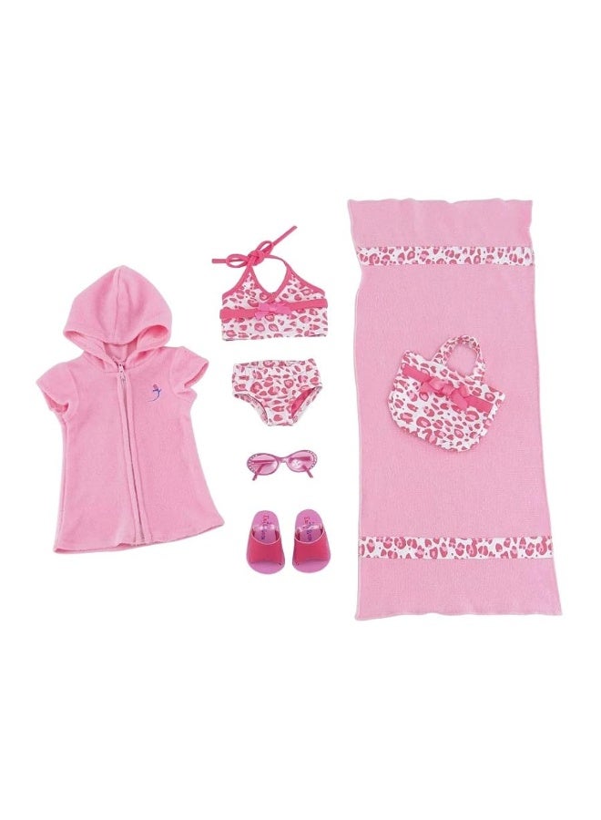 Emily Rose ملابس دمى إميلي روز | بدلة سباحة تانكيني مكونة من 6 قطع لدمى بطول 18 بوصة مع ملحقات | متوافقة مع دمى الفتاة الأمريكية بطول 18 بوصة - Image 2