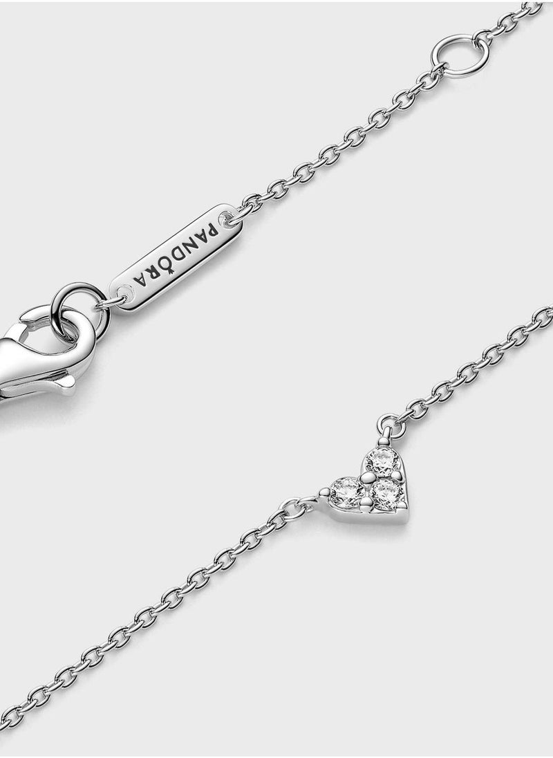 PANDORA Triple Stone Heart Collier Necklace - Image 3