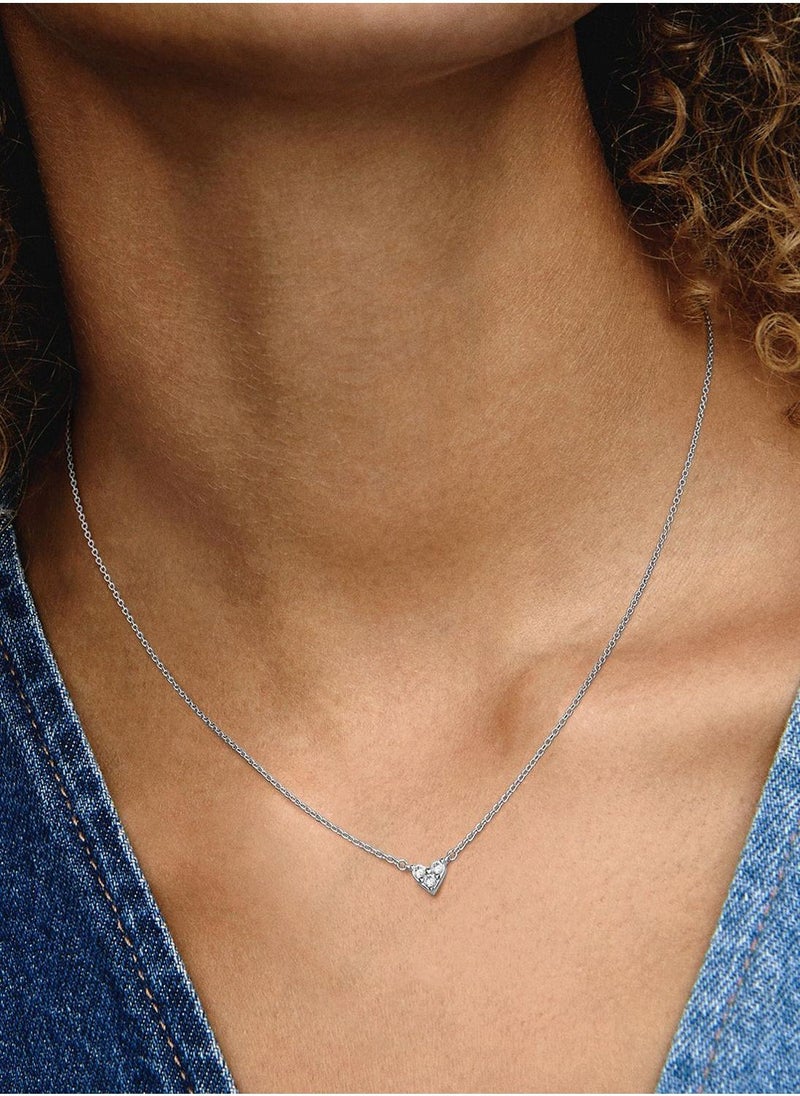 PANDORA Triple Stone Heart Collier Necklace - Image 4